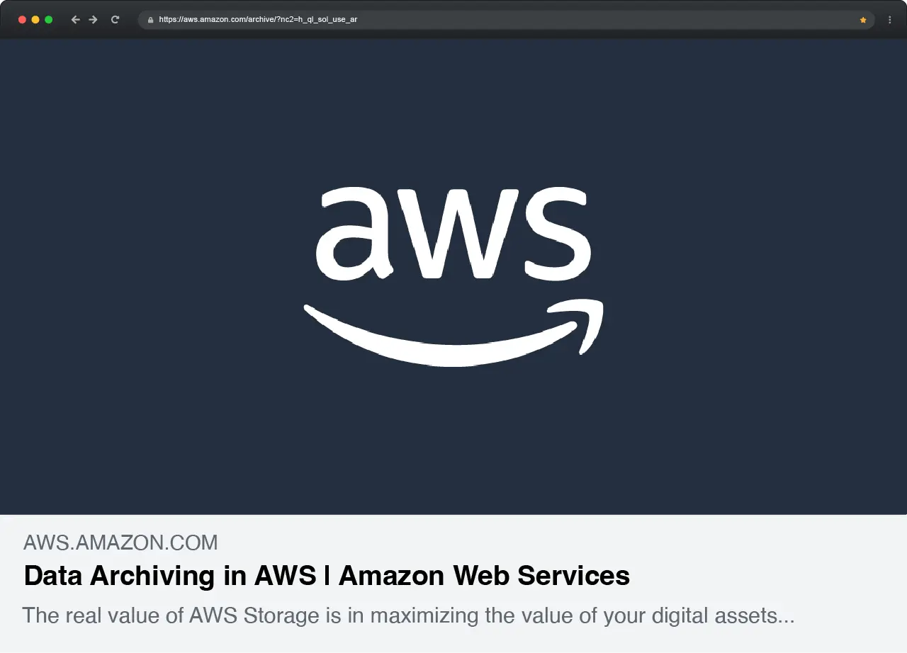 Amazon Web Services Data Archiving before Open Graph Image